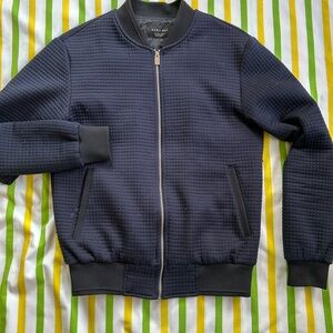 Zara Man Navy Quilted Jacket
